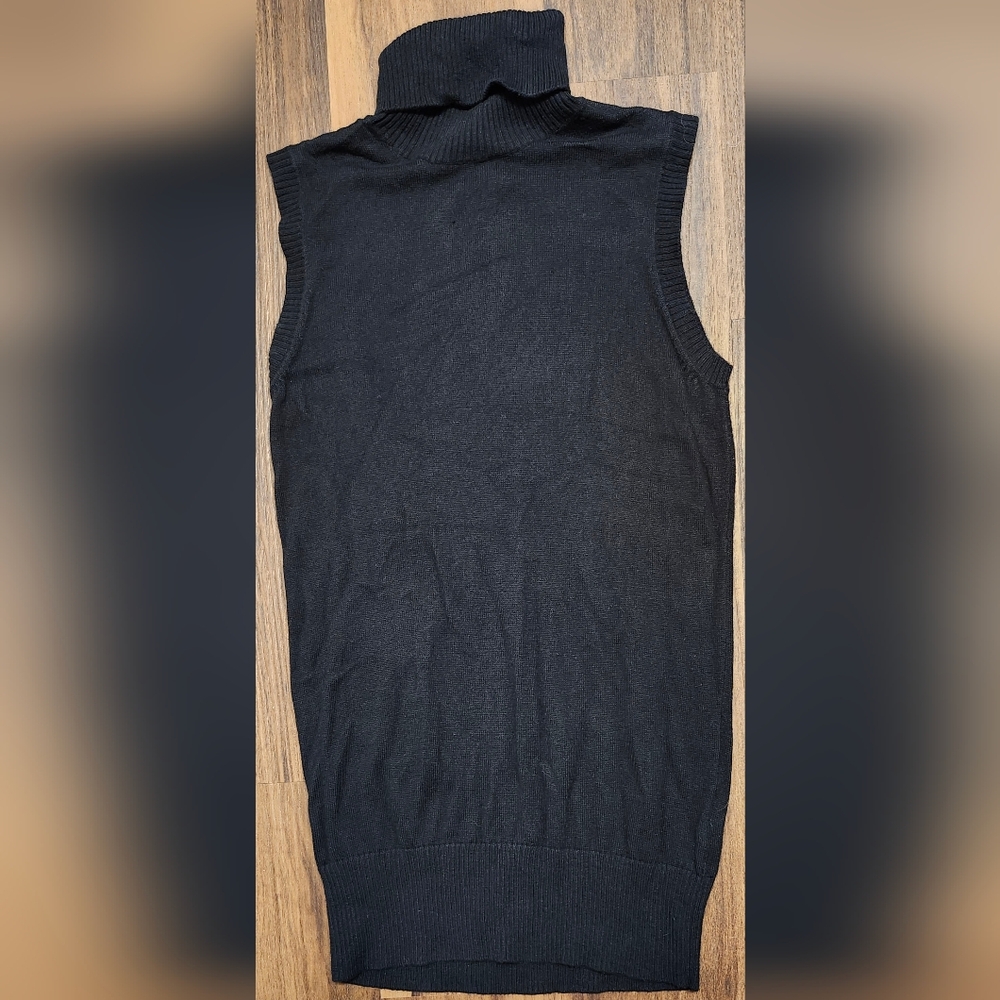 EUC Womens Sz M 2006 Gap Cotton Cashmere Blend Sleeveless Turtleneck Sweater